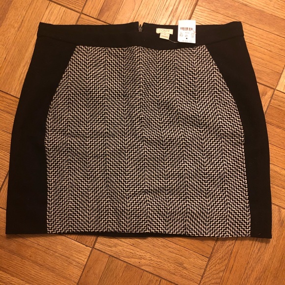 NWT J.crew Black and White Houndstooth Skirt - Picture 1 of 3